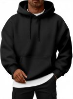 Mens Oversized Hoodies Fall Sweatshirt Winter Fleece Hooded Collar Drawstring Pullover With Pockets