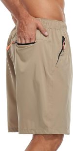 Men's  Hiking Shorts Water Resistant Quick-Dry Lightweight Outdoor Sweat Shorts with Zipper Pockets
