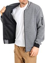 Mens Lightweight Jacket Casual Bomber Jacket Varsity Coat - Image 2