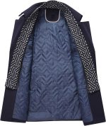 Men's Wool Blend Jacket Single Breasted Slim Fit Thick Winter Windproof Pea Coat with Removable Scarf - Image 2