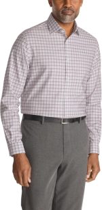 Mens Dress Shirt Ultra Wrinkle Free Stretch Regular Fit