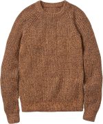 Men's Crewneck Sweater Casual Wool Sweaters for Men Two-Tone Yarn Knit Sweaters Classic Raglan Long Sleeve Pullover
